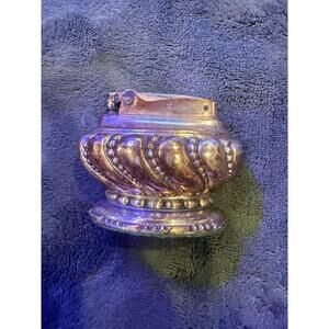 Antique Ronson Crown Silver Plated Table Lighter Heavy Plate Vintage 30’s-40’s.